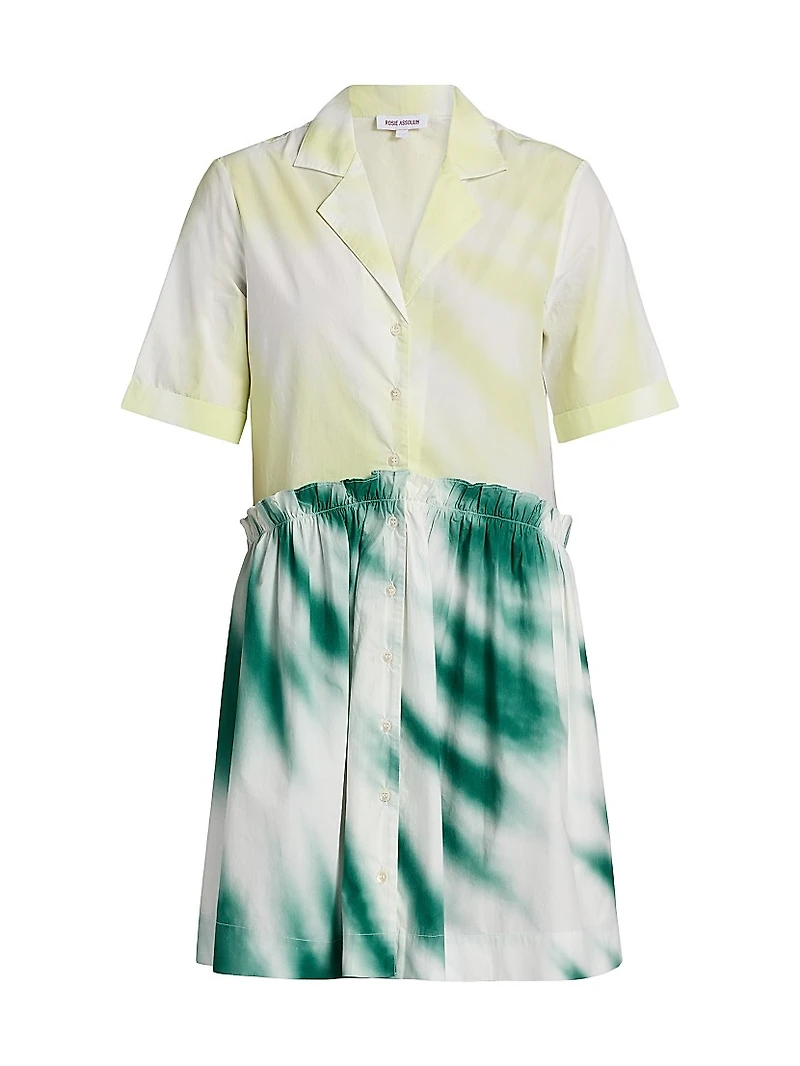 Mini Tie-Dye Gathered Shirtdress