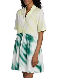 Mini Tie-Dye Gathered Shirtdress