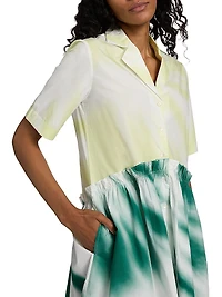 Mini Tie-Dye Gathered Shirtdress