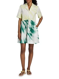 Mini Tie-Dye Gathered Shirtdress