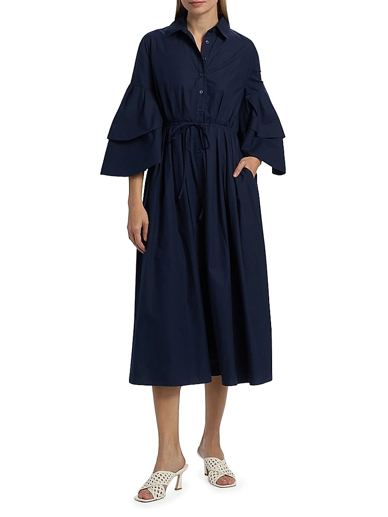 Fiesta Cotton Midi-Shirtdress