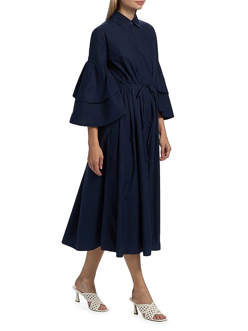 Fiesta Cotton Midi-Shirtdress