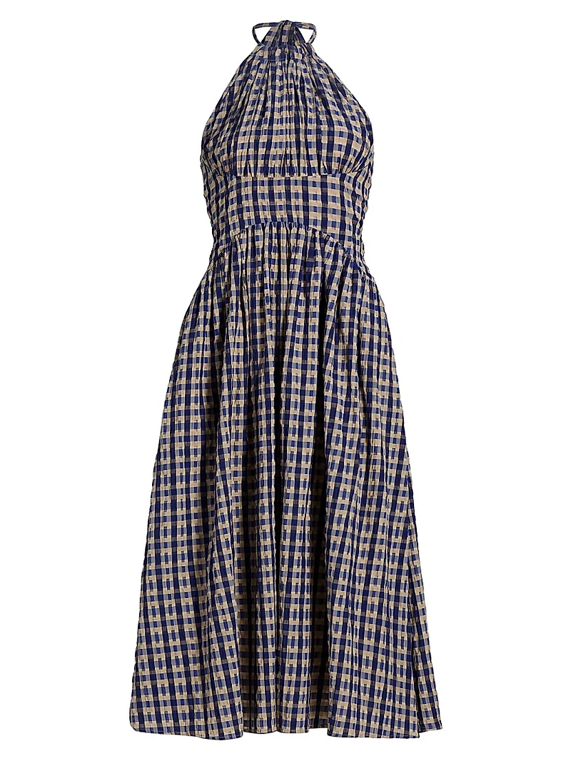 The Name Of Love Checked Halter Midi-Dress