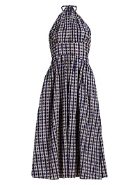 The Name Of Love Checked Halter Midi-Dress