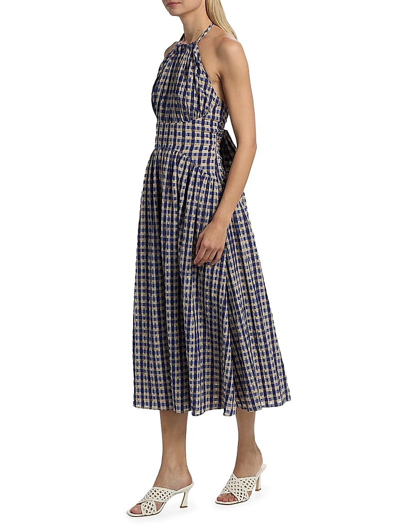 The Name Of Love Checked Halter Midi-Dress