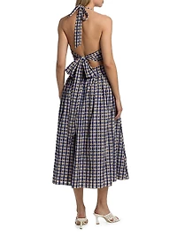 The Name Of Love Checked Halter Midi-Dress