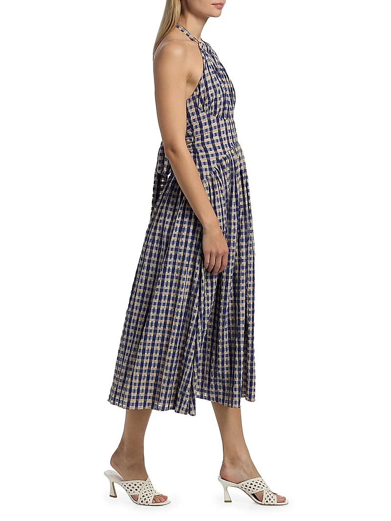 The Name Of Love Checked Halter Midi-Dress