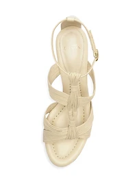 Olga 60MM Leather T-Strap Sandals