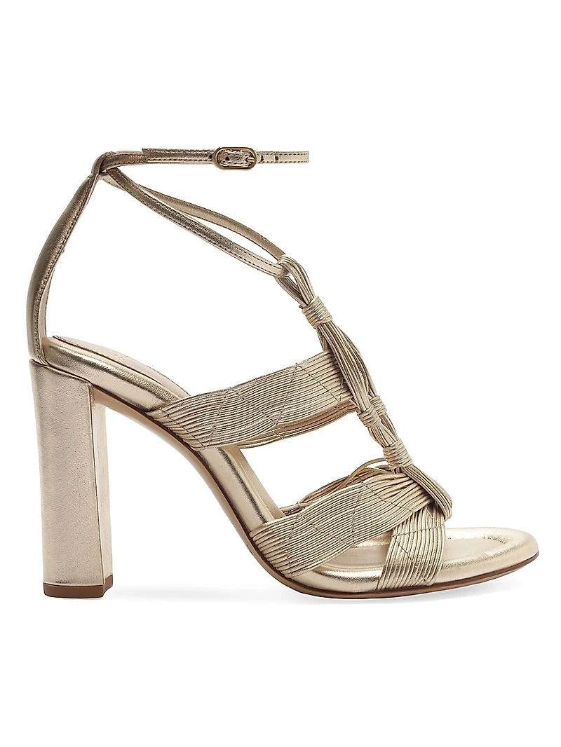 Olga 90MM Leather T-Strap Sandals
