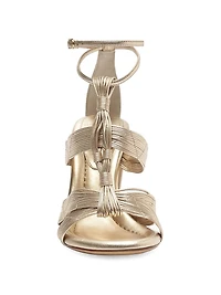 Olga 90MM Leather T-Strap Sandals