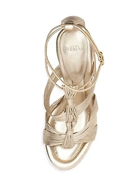 Olga 90MM Leather T-Strap Sandals