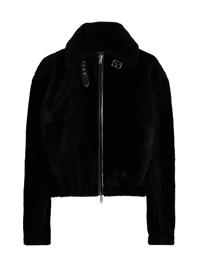 Shearling Relaxed-Fit Bomber Jacket