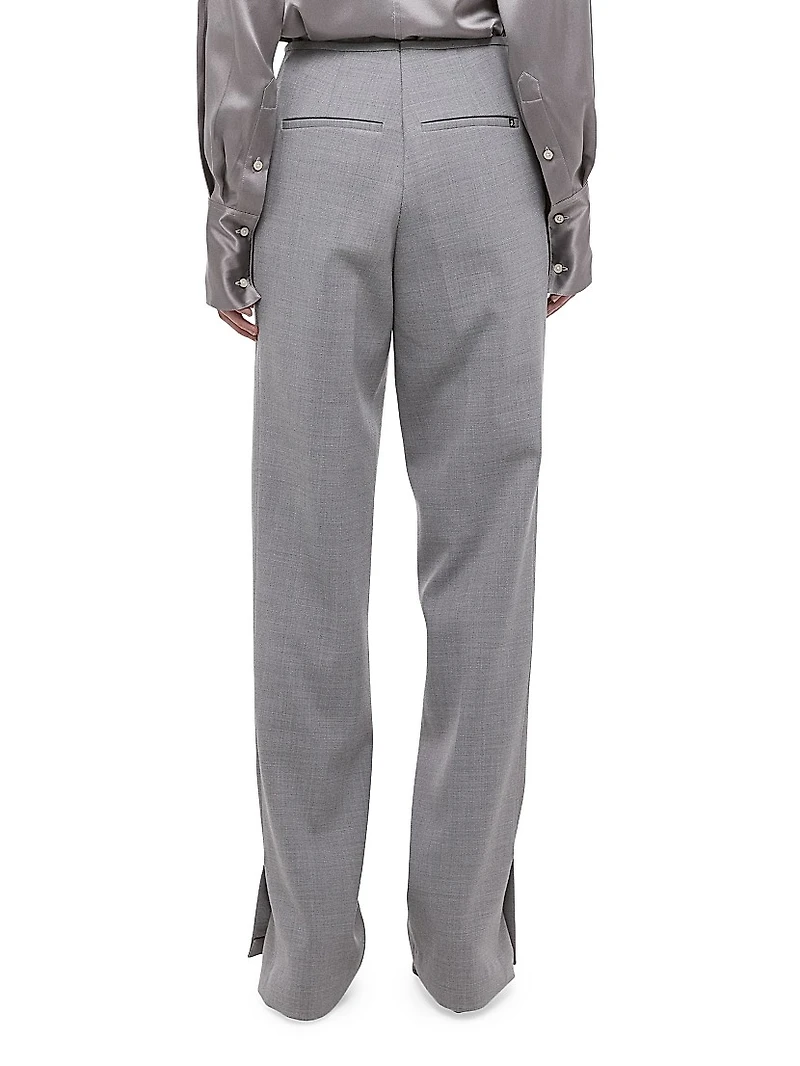 Low-Rise Pintuck Trousers