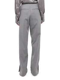 Low-Rise Pintuck Trousers