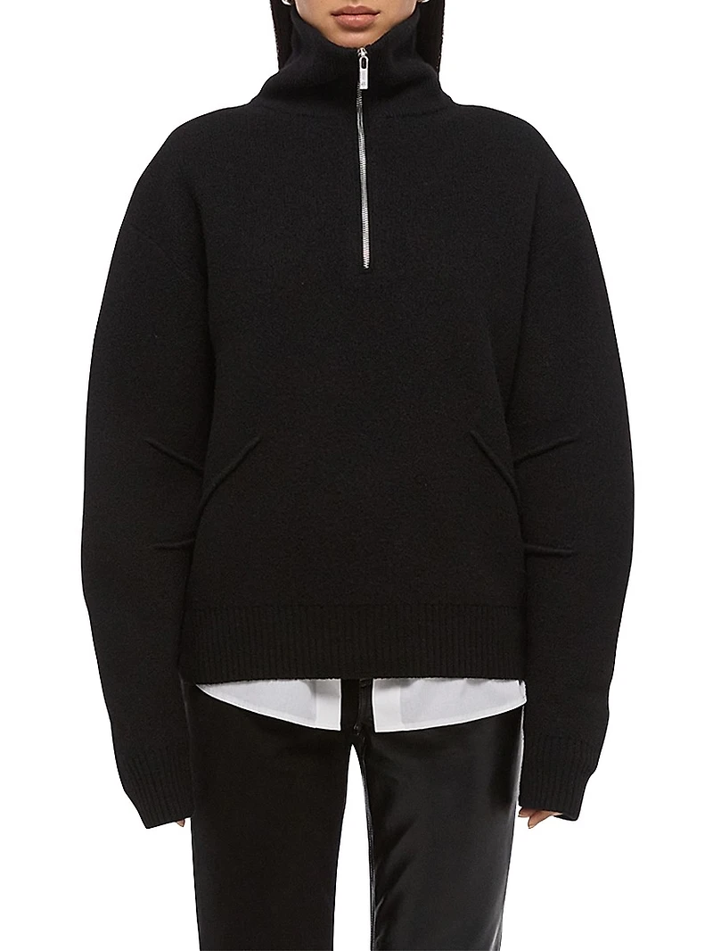 Boiled Wool Zip Sweater