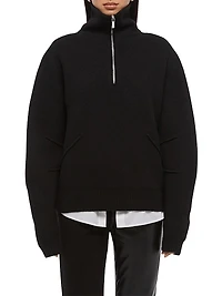 Boiled Wool Zip Sweater
