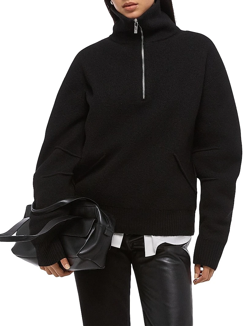 Boiled Wool Zip Sweater