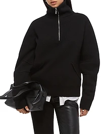 Boiled Wool Zip Sweater