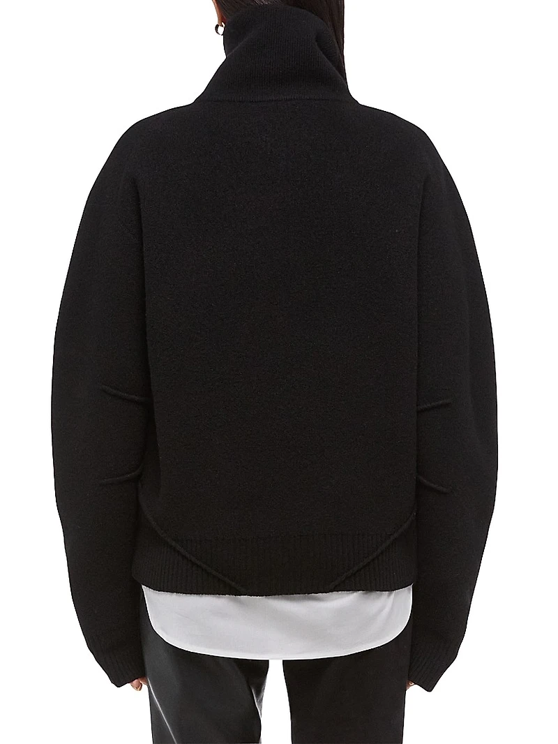 Boiled Wool Zip Sweater