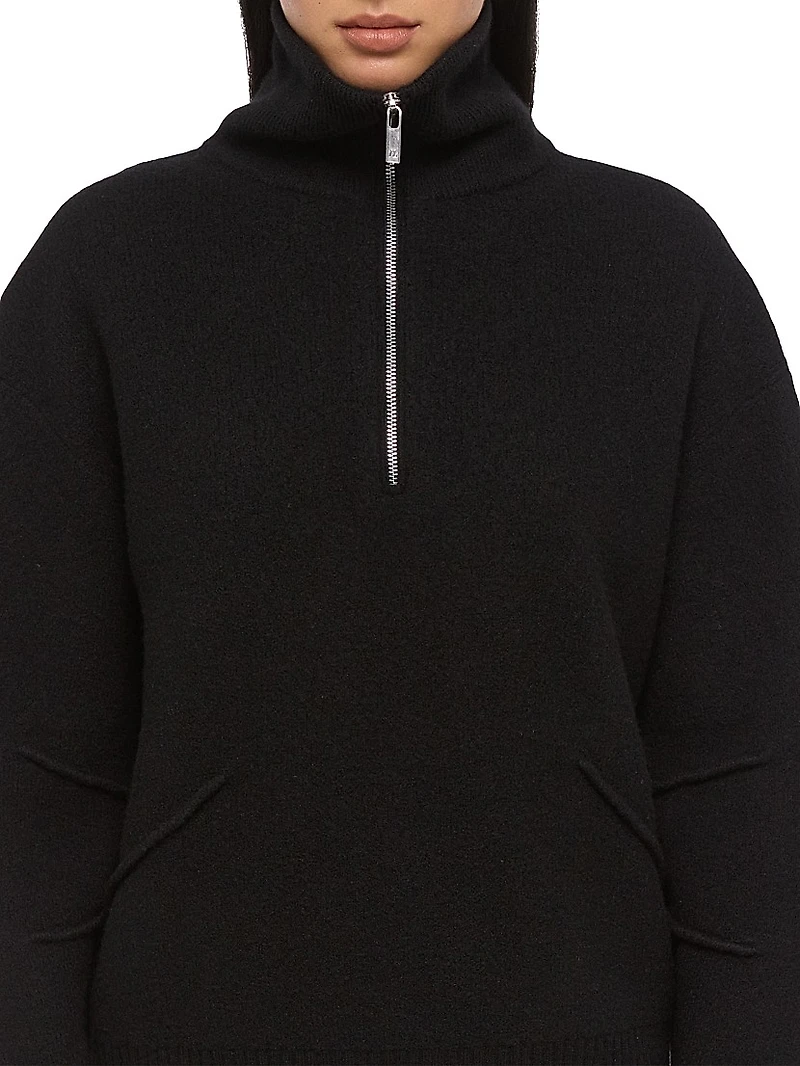 Boiled Wool Zip Sweater