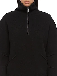 Boiled Wool Zip Sweater