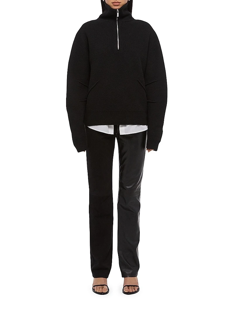 Boiled Wool Zip Sweater