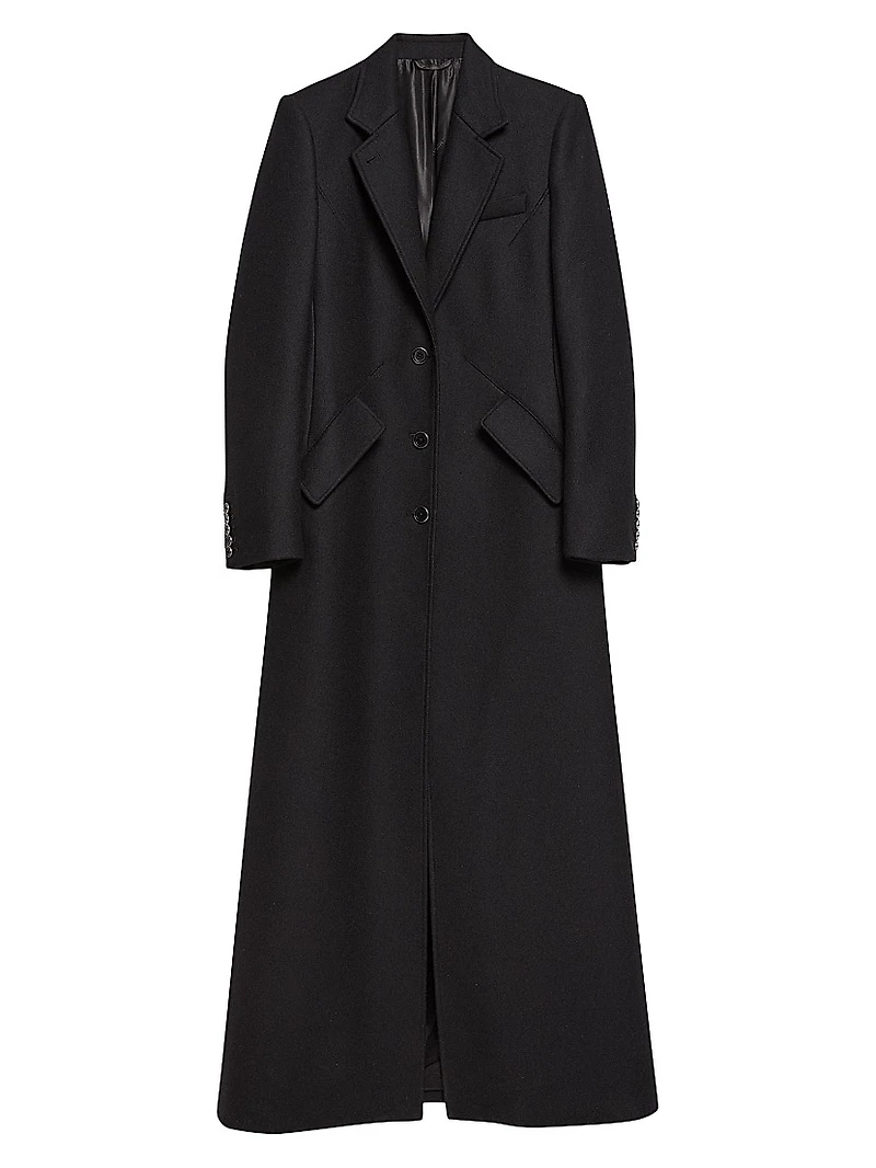Relaxed Fit Wool Blend Coat