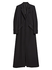 Relaxed Fit Wool Blend Coat