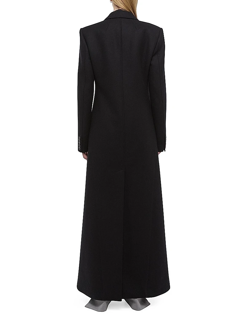 Relaxed Fit Wool Blend Coat