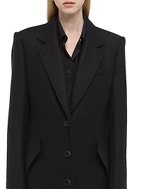 Relaxed Fit Wool Blend Coat