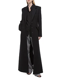 Relaxed Fit Wool Blend Coat