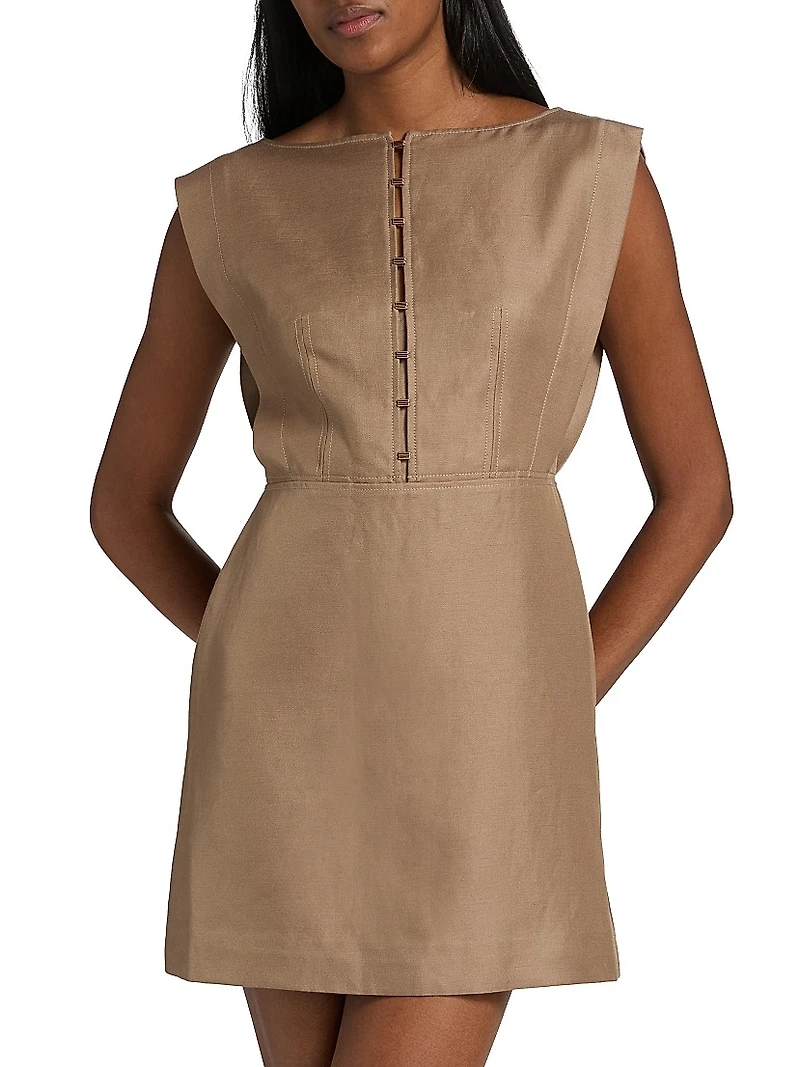 Grindale Hardware-Detail Stretch-Cotton Minidress