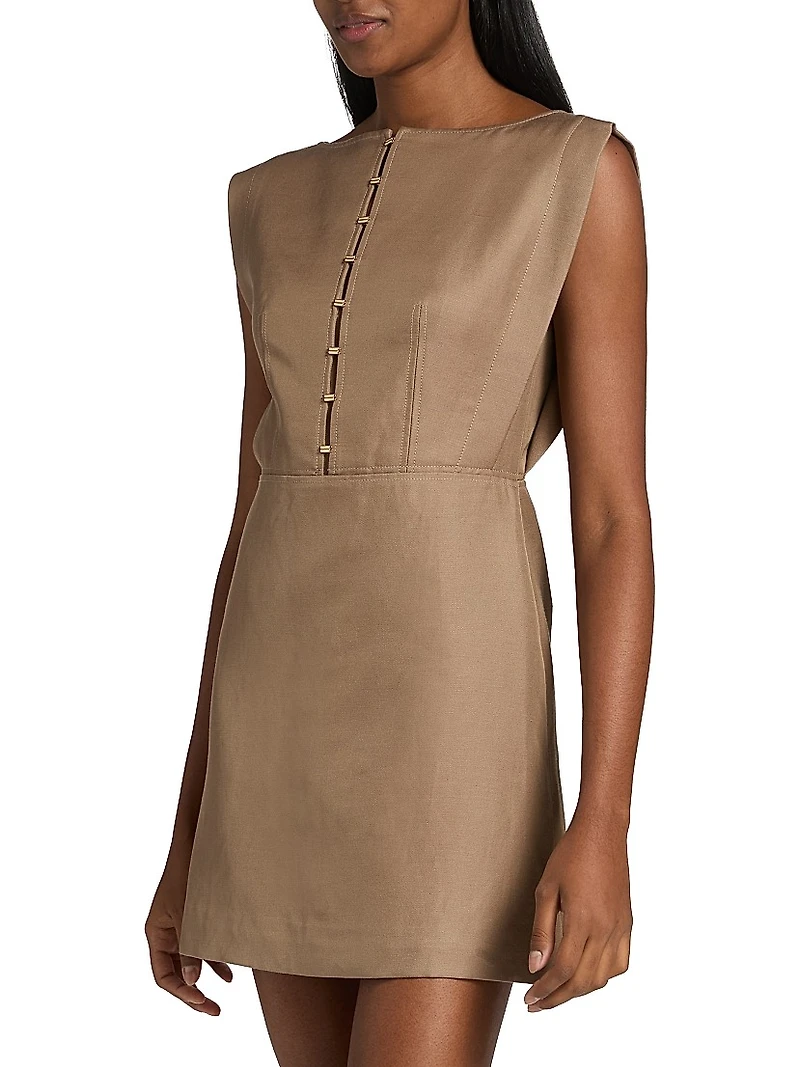 Grindale Hardware-Detail Stretch-Cotton Minidress