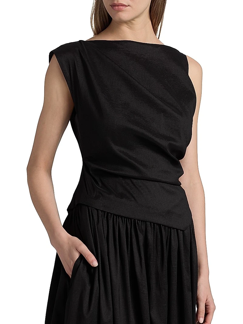 Stopes Asymmetric A-Line Maxi Dress