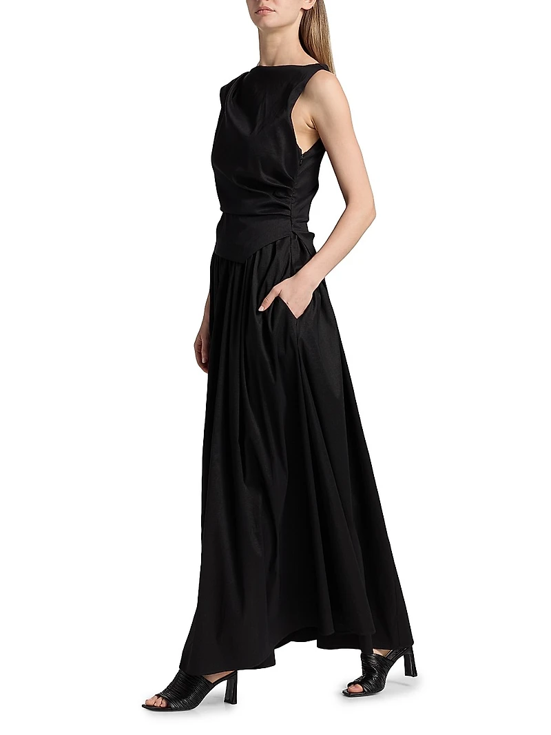 Stopes Asymmetric A-Line Maxi Dress