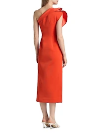 Hawkley Pleated One-Shoulder Midi-Dress