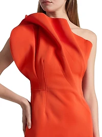 Hawkley Pleated One-Shoulder Midi-Dress