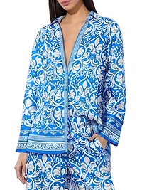 Kiva Printed Oversized Pajama Shirt