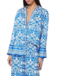 Kiva Printed Oversized Pajama Shirt