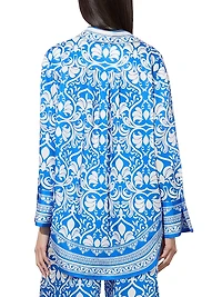 Kiva Printed Oversized Pajama Shirt