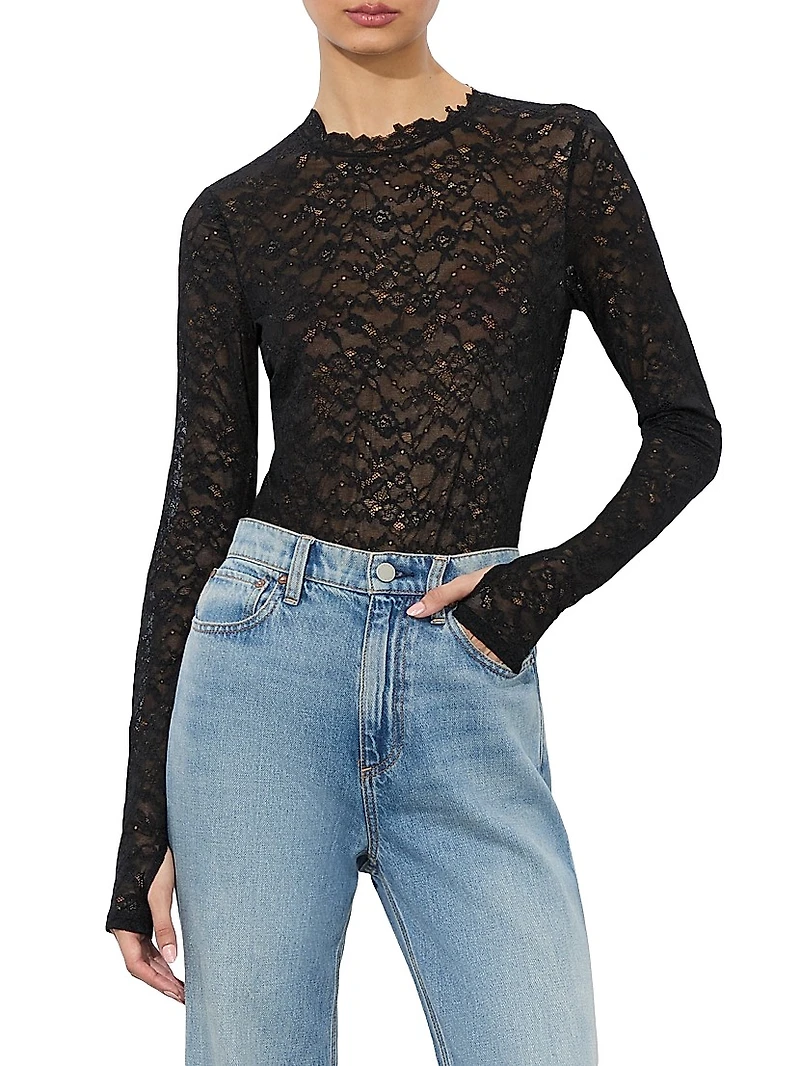Taeyn Lace Crewneck Bodysuit