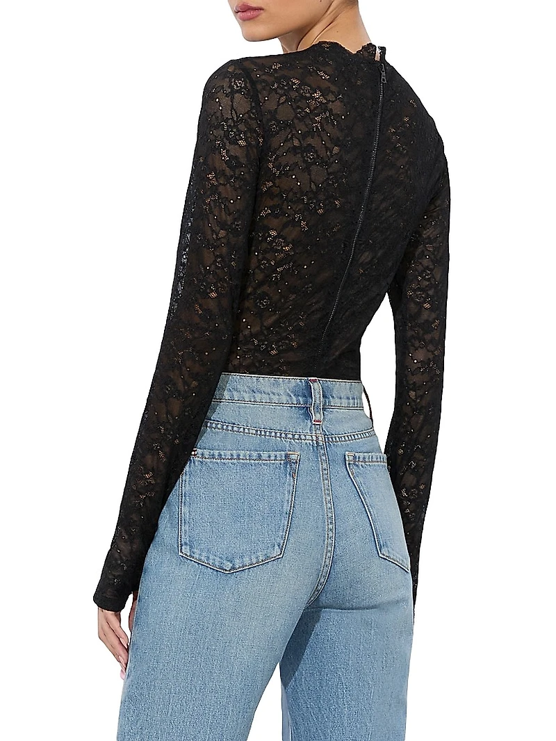 Taeyn Lace Crewneck Bodysuit