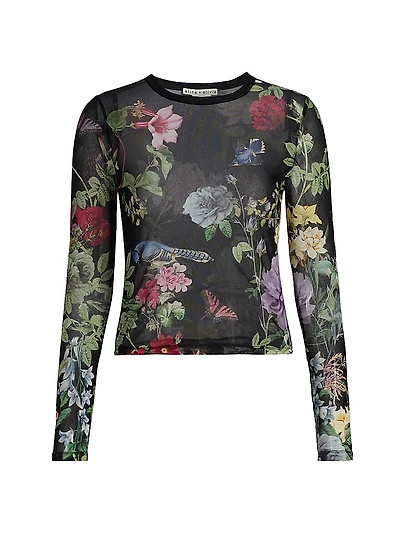 Delaina Mesh Floral Top