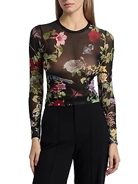 Delaina Mesh Floral Top