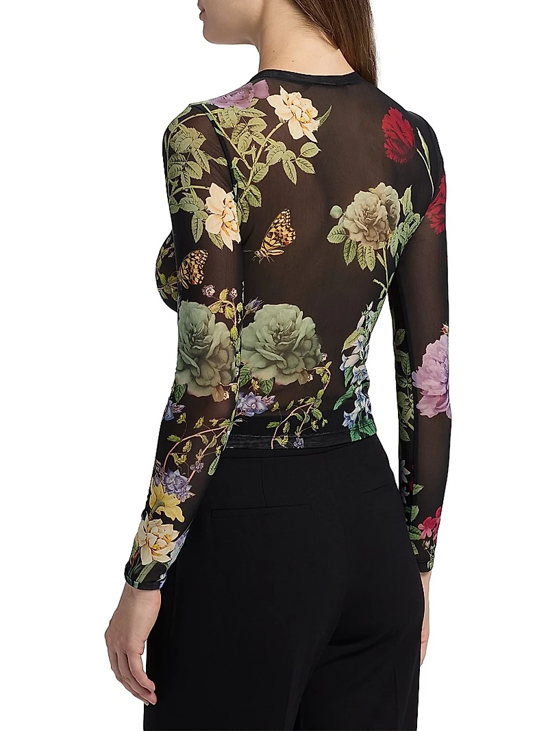 Delaina Mesh Floral Top