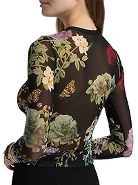 Delaina Mesh Floral Top