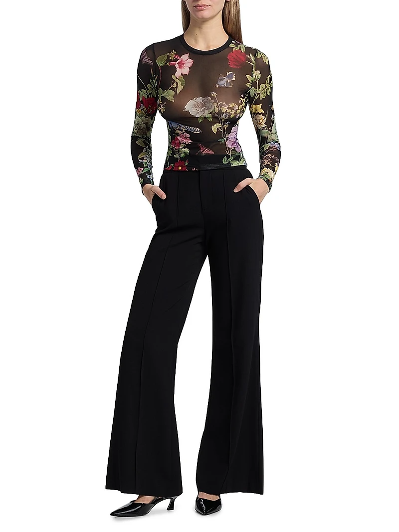 Delaina Mesh Floral Top