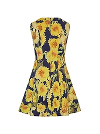 Poppy Sunflower Stretch-Cotton Poplin Minidress