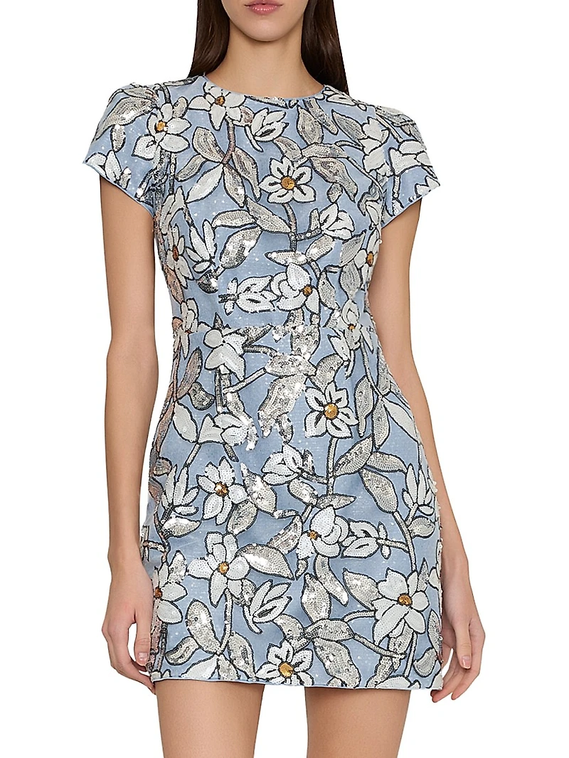 Rowen Sequined Floral Minidress
