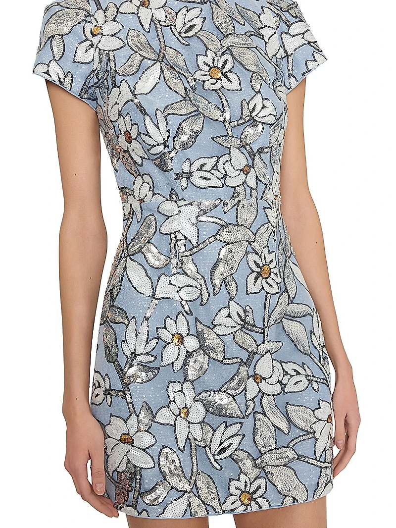 Rowen Sequined Floral Minidress
